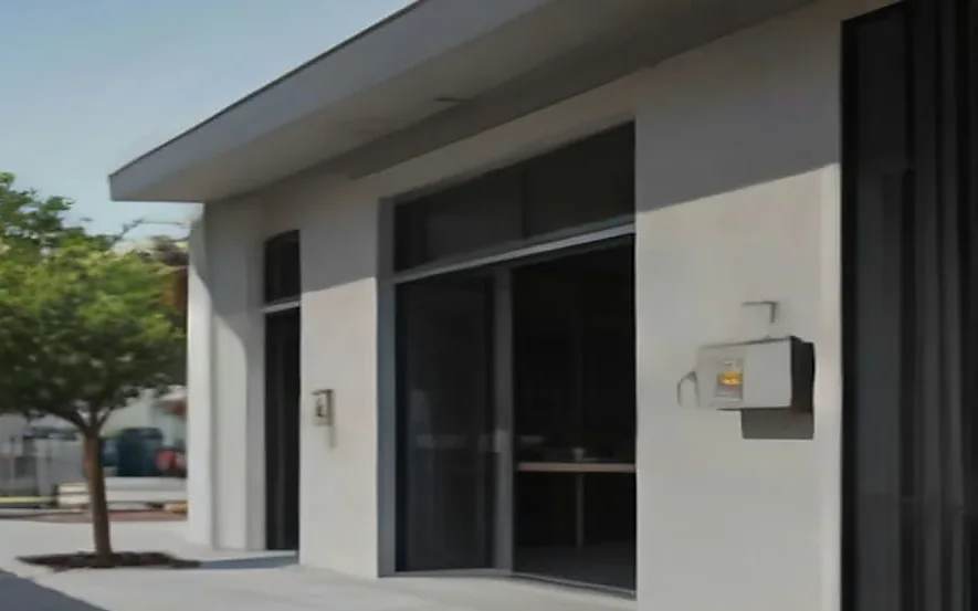 Brand Boulevard Restaurant: Recessed entry on the boulevard